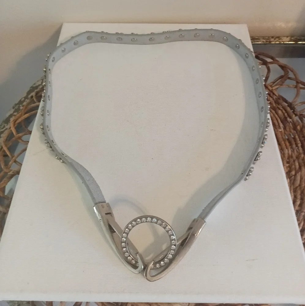 Metallic And  rhinestone  90s Style western  belt size M/ L